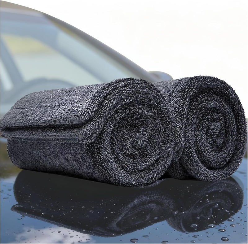 LBLVBNEWD 2-Pack 1200GSM Microfiber Car Drying Towels, Extra Large Twisted-Loop Absorbent Drying Towel for Cars and Trucks, Without Streaks, Scratches, or Water Spots (35"x 24") - Image 1